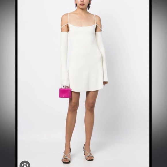 Mach & Mach Amelie Samantha Ribbed Cold Shoulder Sweater Dress Italy - Picture 1 of 10